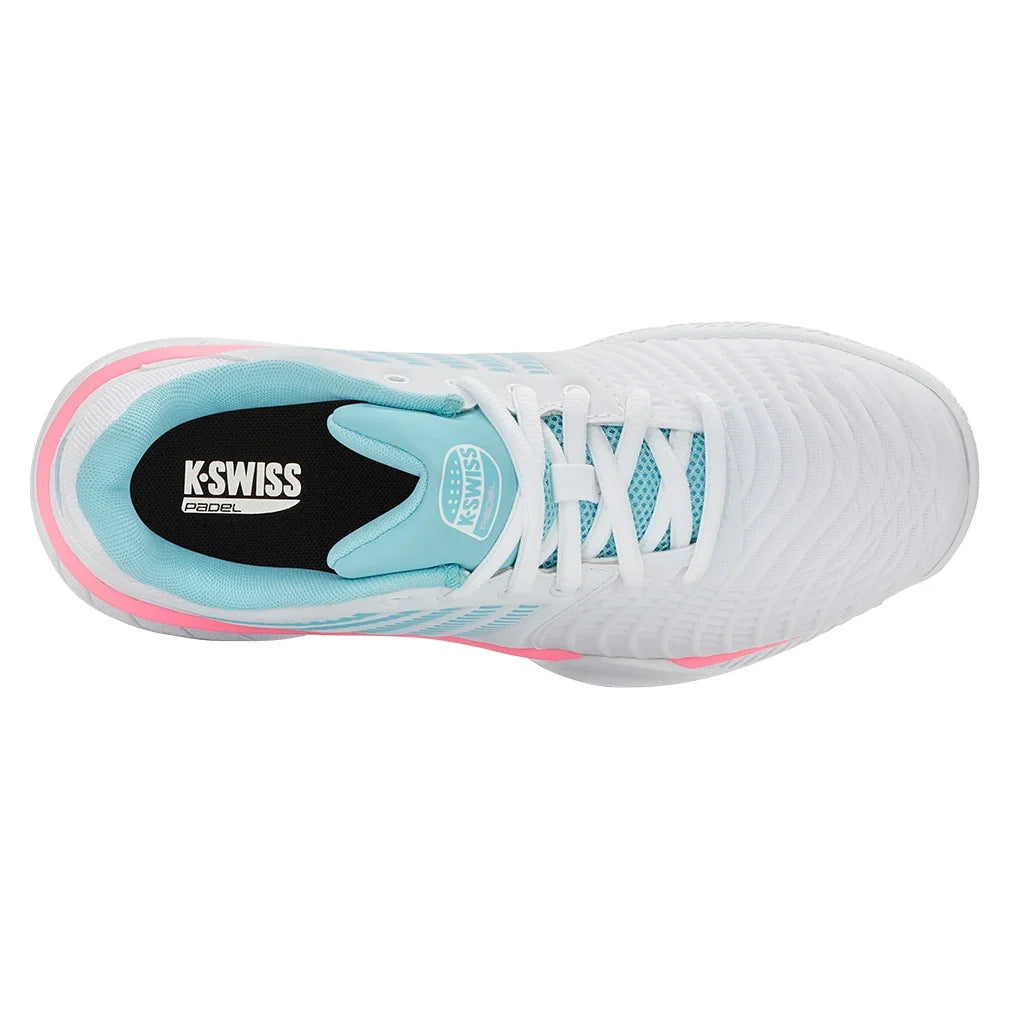 Women's Express Light 3 Padel Shoes White and Soft Neon Blue