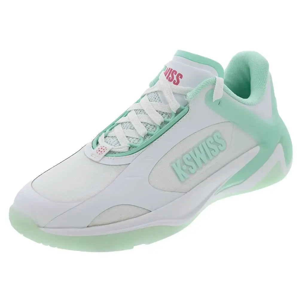 Women's K-Frame Pickleball Shoes White and Neon Mint-Footwear-K-Swiss-99491-177F25-2copy-Tennis Express