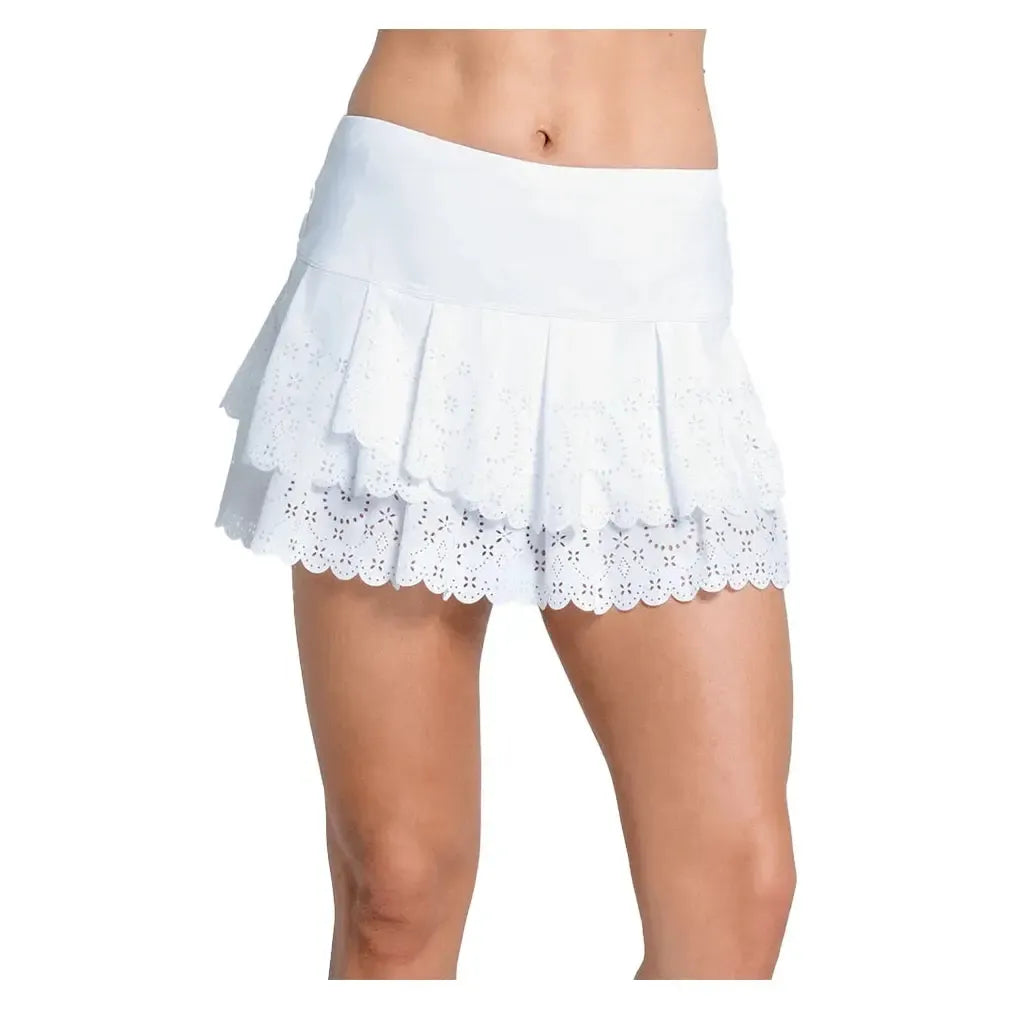 Women's Laser Bloom 13 Inch Tennis Skort-Apparel-Lucky In Love-CB773-00BS25-W-Tennis Express