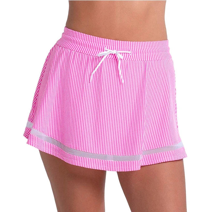 Women's High Waist Seersucker Tennis Skort