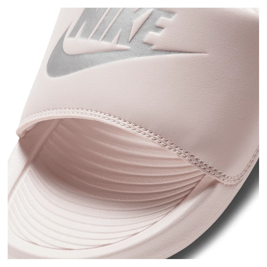 Women`s Victori One Slides Barely Rose and Metallic Silver