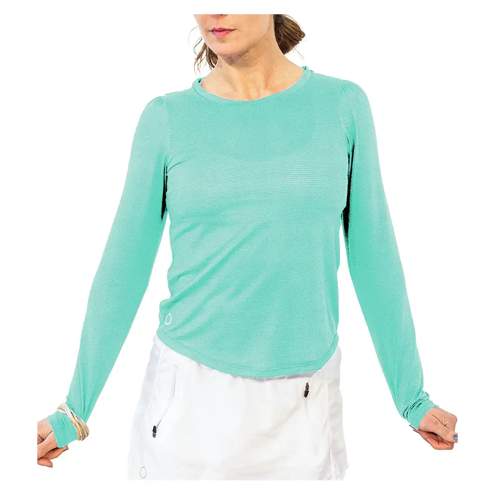 Women's Crew Long Sleeve Tennis Top Mint