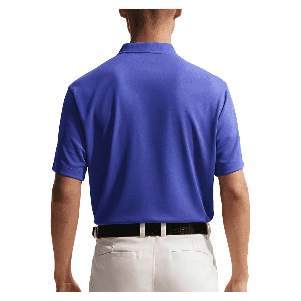 Men's Court Dri-FIT Blade Solid Tennis Polo Lapis and White