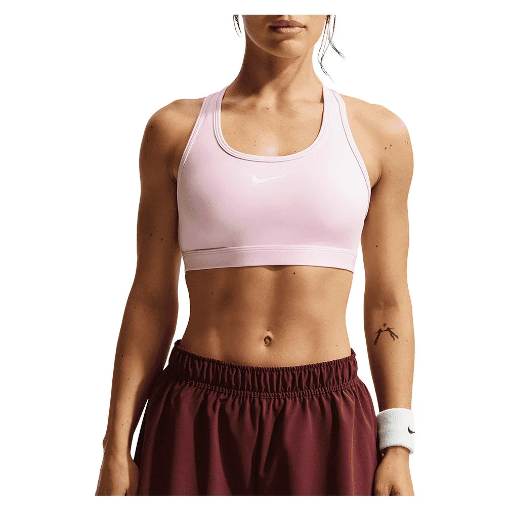 Women's Swoosh Medium Support Padded Sports Bra Pink Foam and Stone Mauve-Apparel-Nike-DX6821-663S26-705764Tennis Express