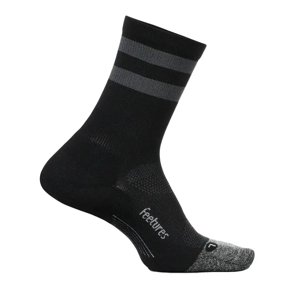 Elite Light Cushion Mini Crew Socks Black High Top Stripe