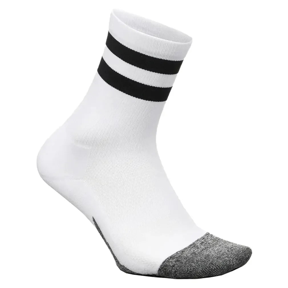 Elite Light Cushion Mini Crew Socks White High Top Stripe