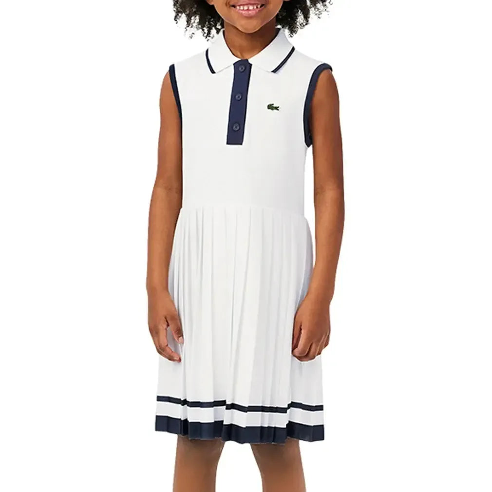 Girls' MIni-Pique Tennis Dress Blanc