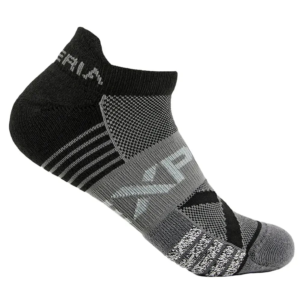 Experia Light Cushion No Show Tab Tennis Socks Black