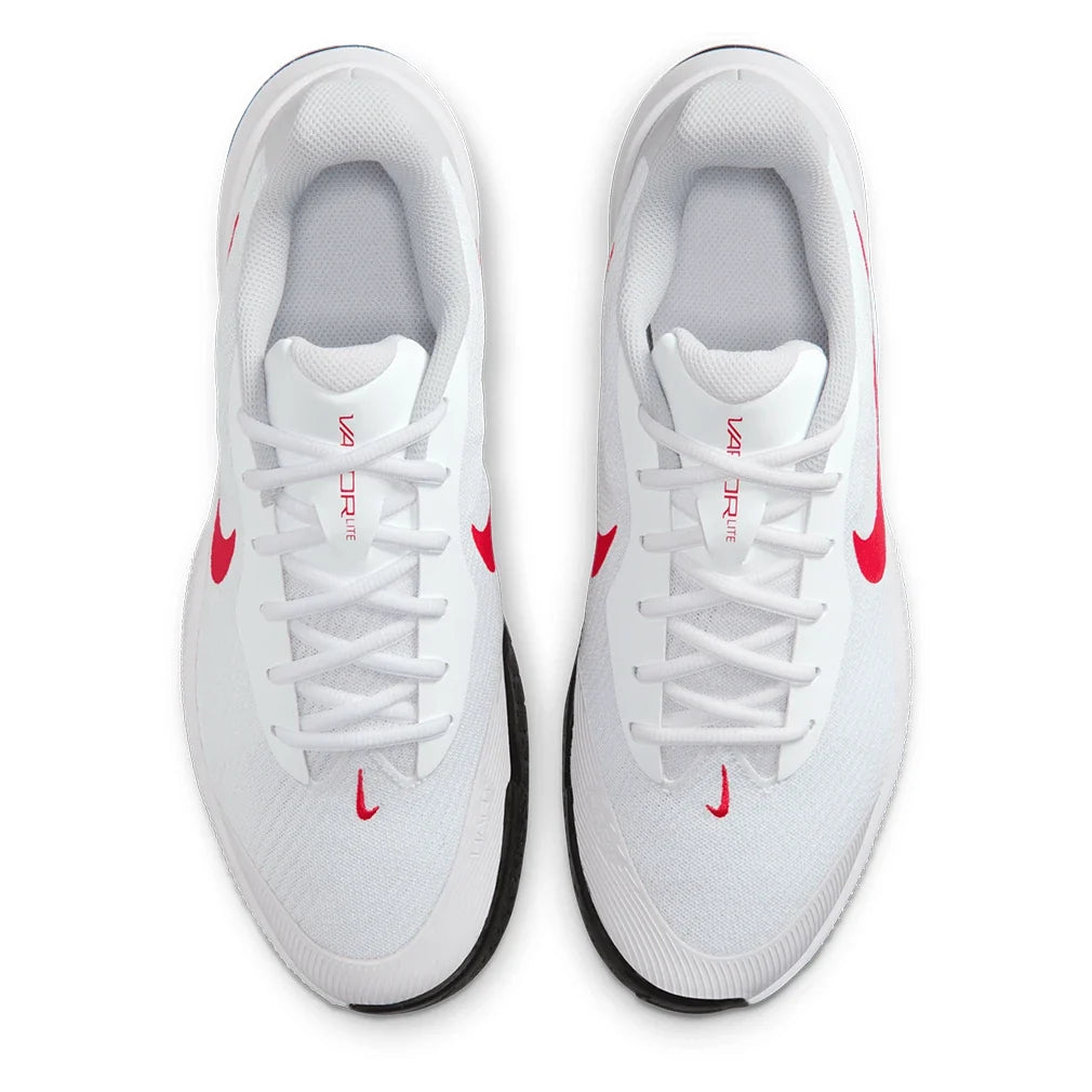 Men's Vapor Lite 3 Tennis Shoes White and Lt Crimson