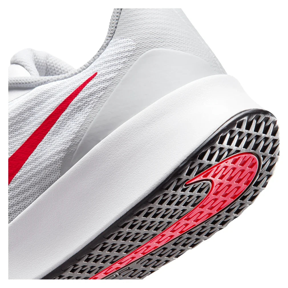 Men's Vapor Lite 3 Tennis Shoes White and Lt Crimson
