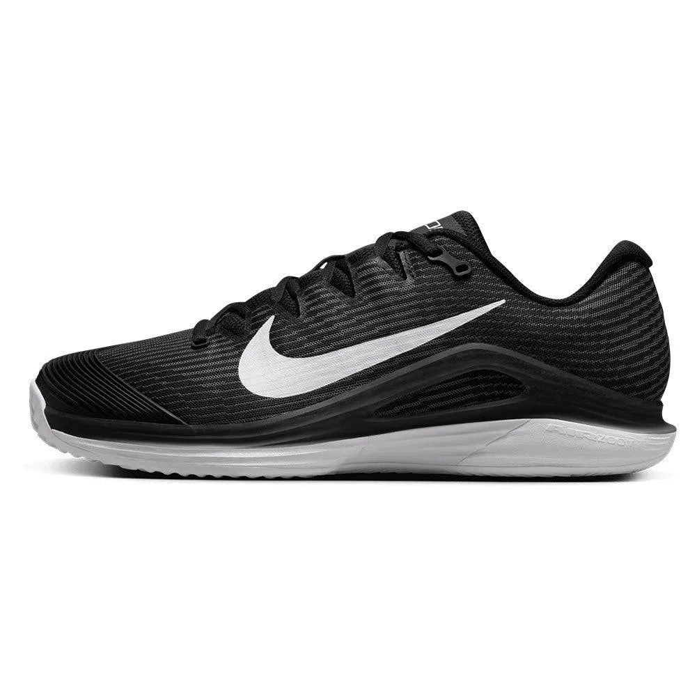 Mens Zoom Vapor 12 Clay Tennis Shoes Black and White