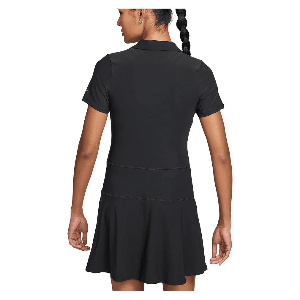 Women's Dri-FIT Victory Tennis Polo Dress Black and White