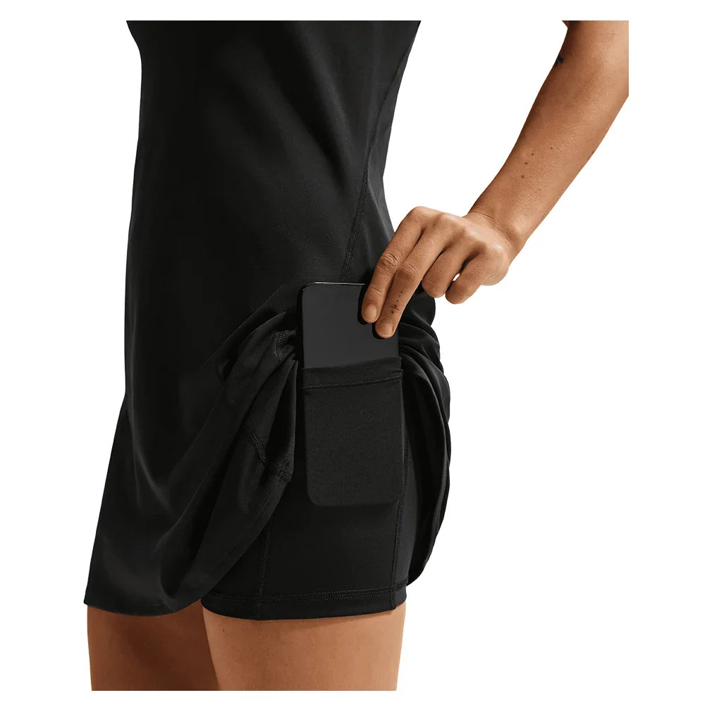 Women's Court Dri-FIT Advantage Strap Tennis Dress Black and White