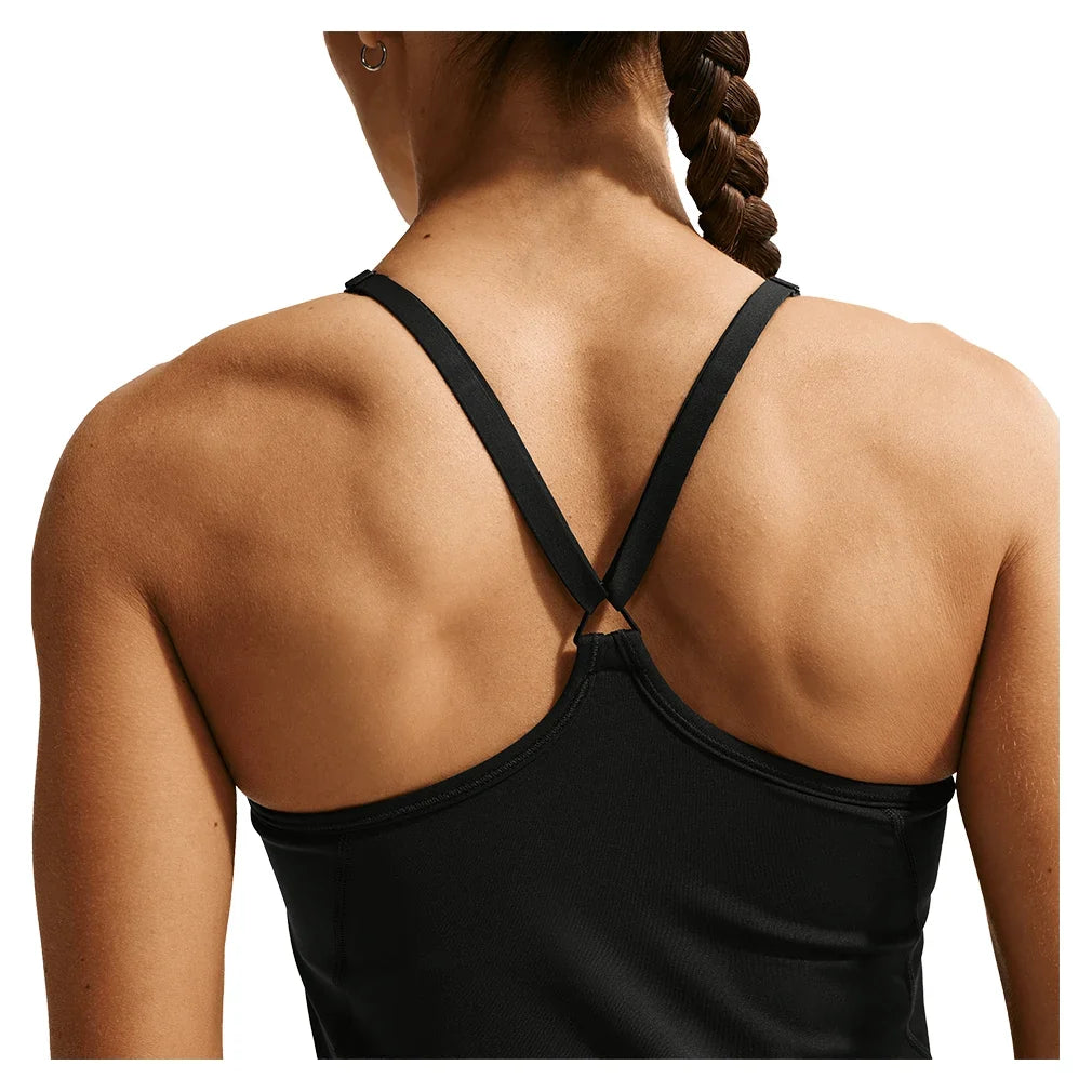Women's Court Dri-FIT Advantage Strap Tennis Dress Black and White