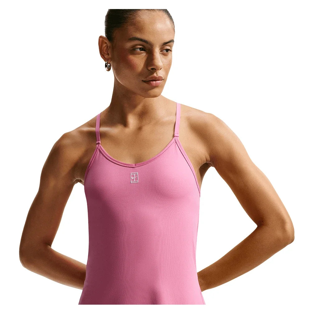 Women's Court Dri-FIT Advantage Strap Tennis Dress Peony and White
