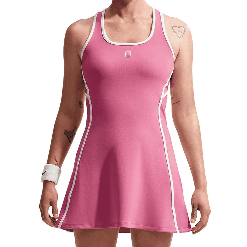 Women's Court Dri-FIT Advantage Novelty Tennis Dress Peony and White