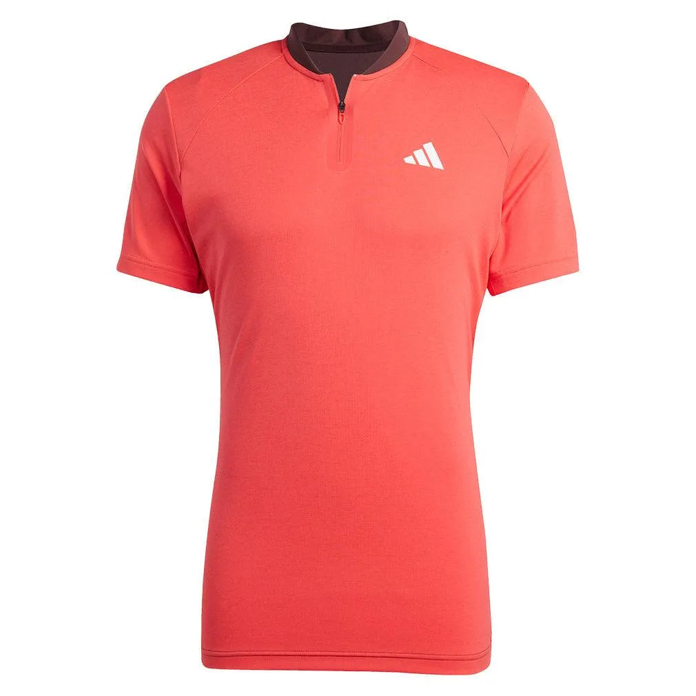 Men's Freelift Pro Tennis Polo Semi Lucid Red-Apparel-Adidas-JC9295-S25-1-Tennis Express