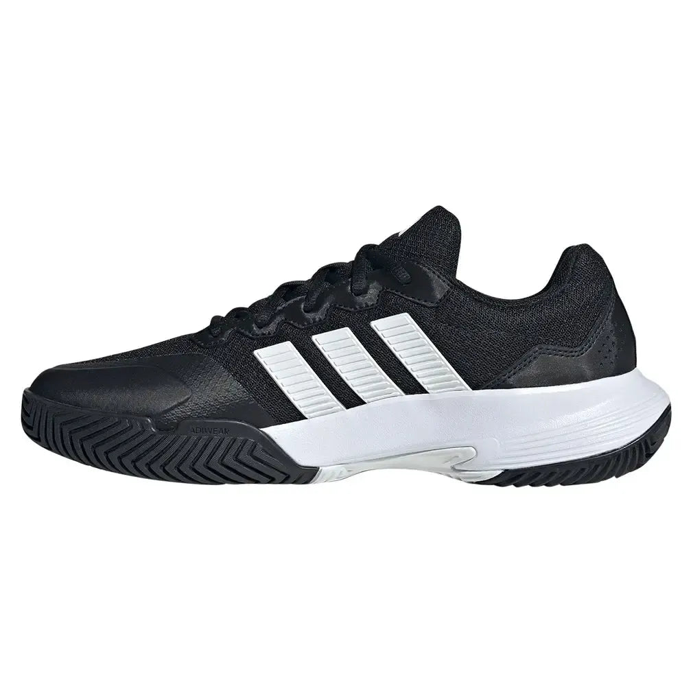 Juniors' GameCourt 2 Tennis Shoes Core Black and Silver Metallic