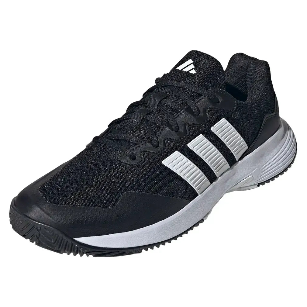 Men's GameCourt 2 Tennis Shoes Core Black and Silver Metallic-Footwear-Adidas-KI0780-S26-y-Tennis Express