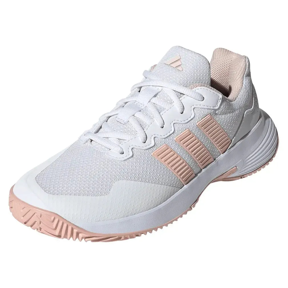 Women's GameCourt 2 Tennis Shoes Core White and Pink-Footwear-Adidas-KI0785-S26-Tennis Express