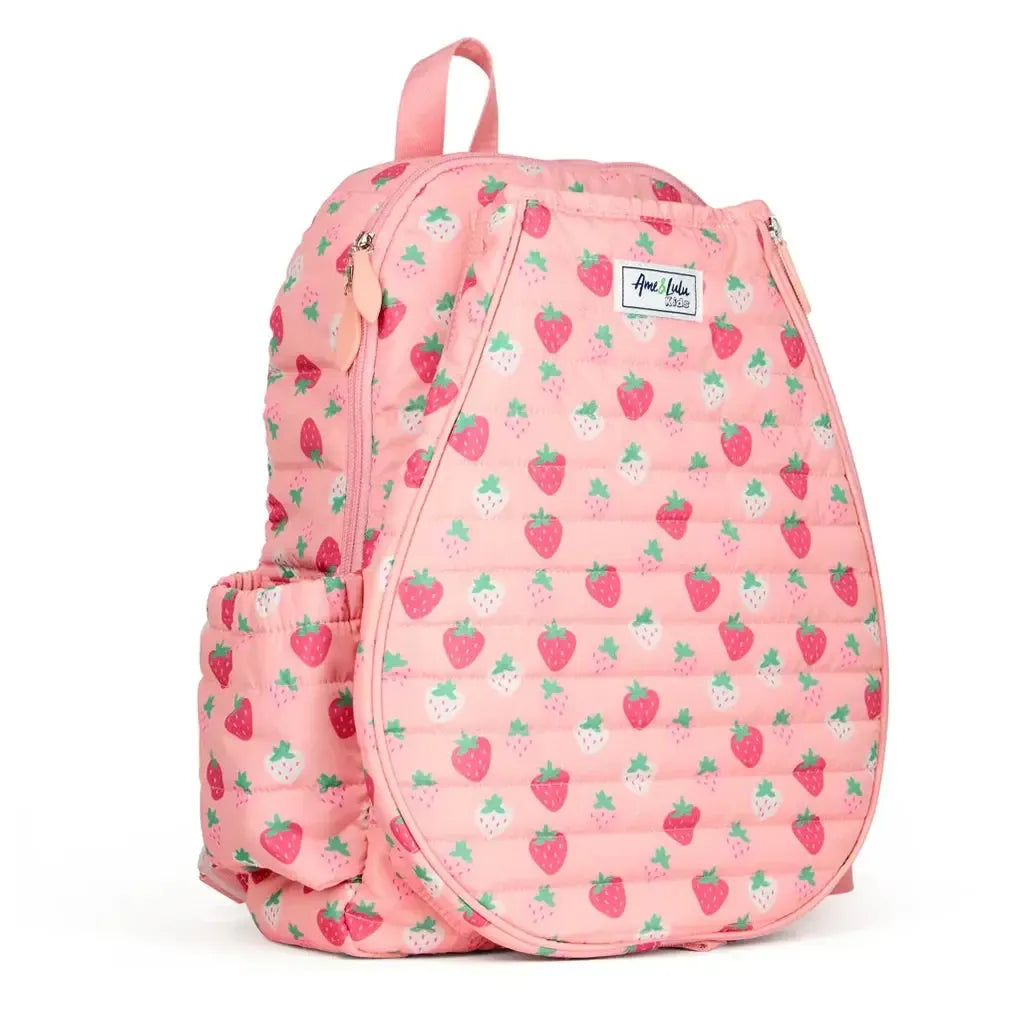Little Love Tennis Backpack Strawberry Puffer-Bags-Ame and Lulu-LLTBP282-1-Tennis Express