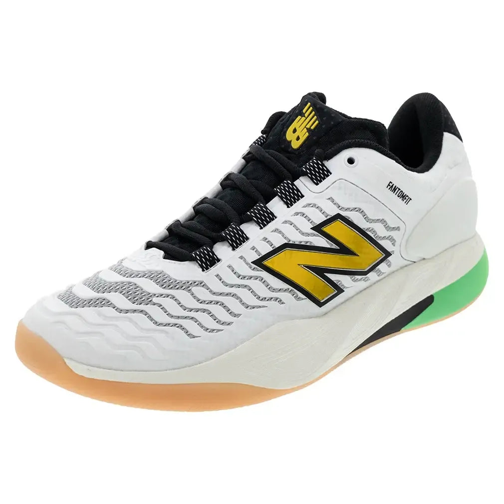 Men's Fresh Foam X CT-Rally v2 D Width Tennis Shoes White and Metallic Gold-Footwear-New Balance-MCHRALL2D-F25copy-Tennis Express