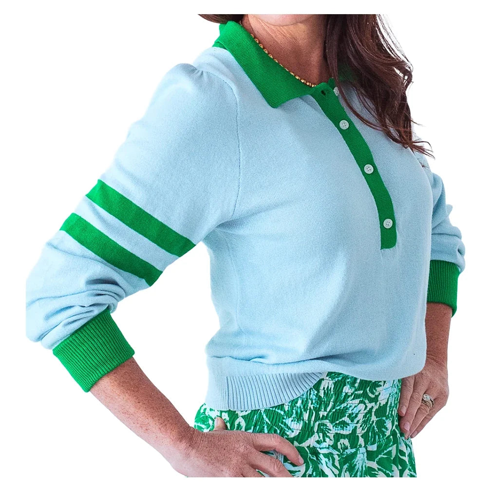 Women's Mulligan Tennis Sweater Light Blue