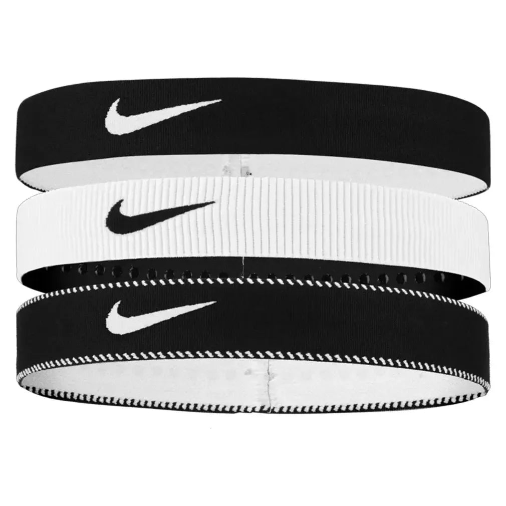 Unisex Flex Classic Wide Training Headbands 3 Pack Black and White