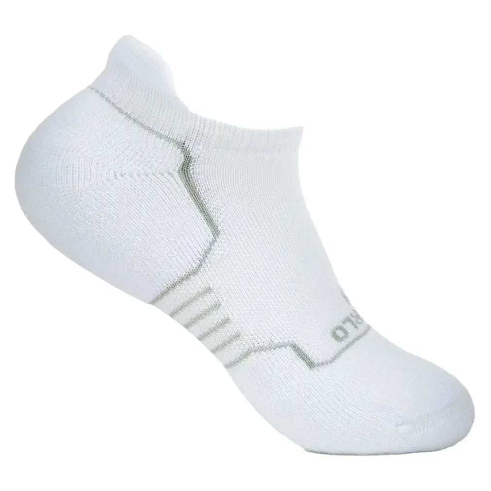Light Cushion No Show Tab Pickleball Socks White