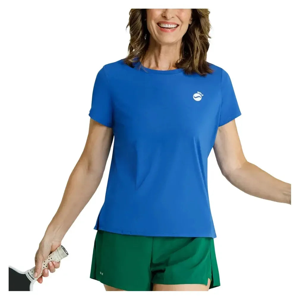 Women's Bijou Boxy Short Sleeve Pickleball Top-Apparel-Spin-It-PX3164-U25-Blue-Tennis Express