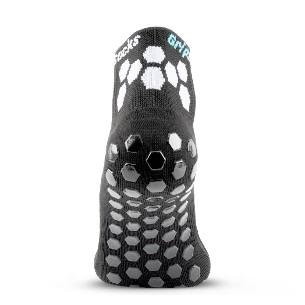 Athletic Socks with Grips - 1/4 Crew - Black