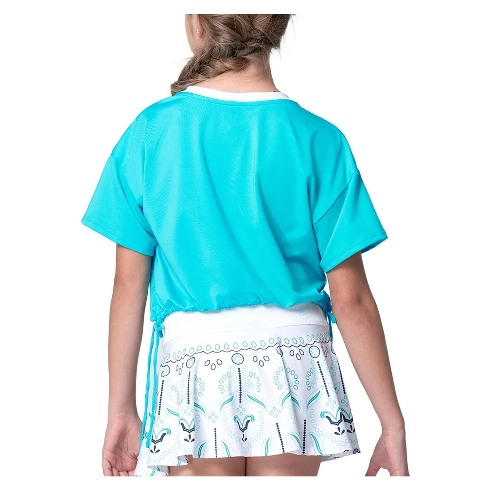Girls' Fab Short Sleeve Tennis Top Aquamarine
