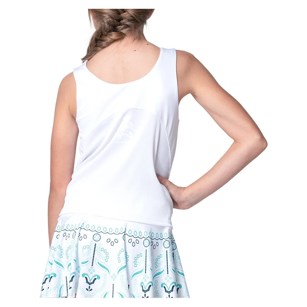 Girls' Eyelet Love Win Tennis Tank White