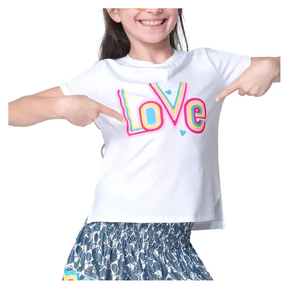 Girls' Happy Hippy Short Sleeve Tennis Top Mulberry-Apparel-Lucky In Love-T316-58E955H25-1-Tennis Express