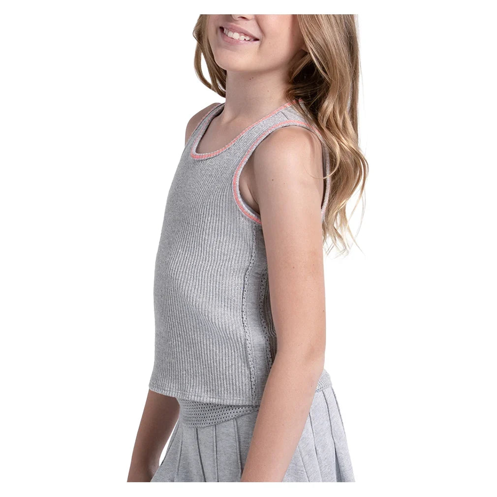 Girls' Chill Play Tennis Tank Heather Grey