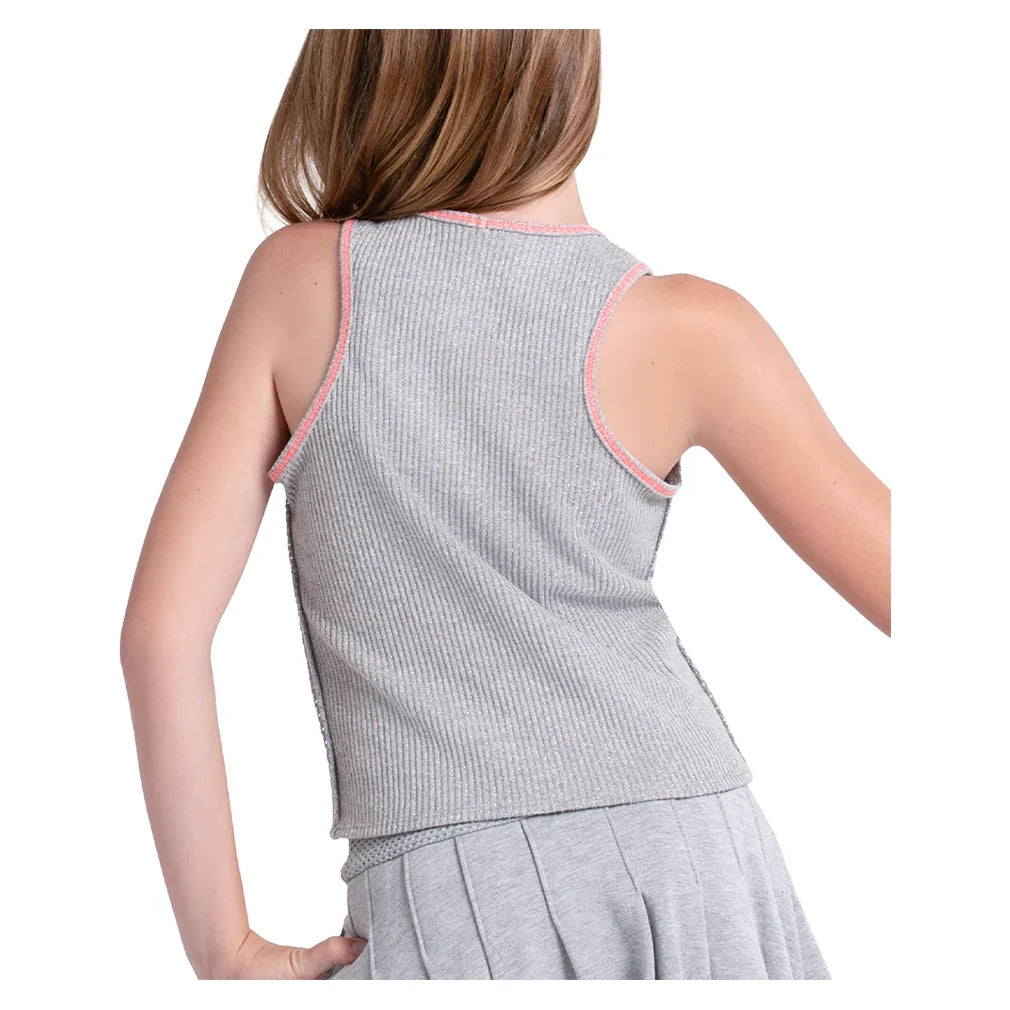 Girls' Chill Play Tennis Tank Heather Grey