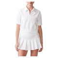 Women's Short Sleeve Ottoman Knit Tennis Jacket White-Apparel-Thrive Societe-TJ6081345-WHTF25-Tennis Express