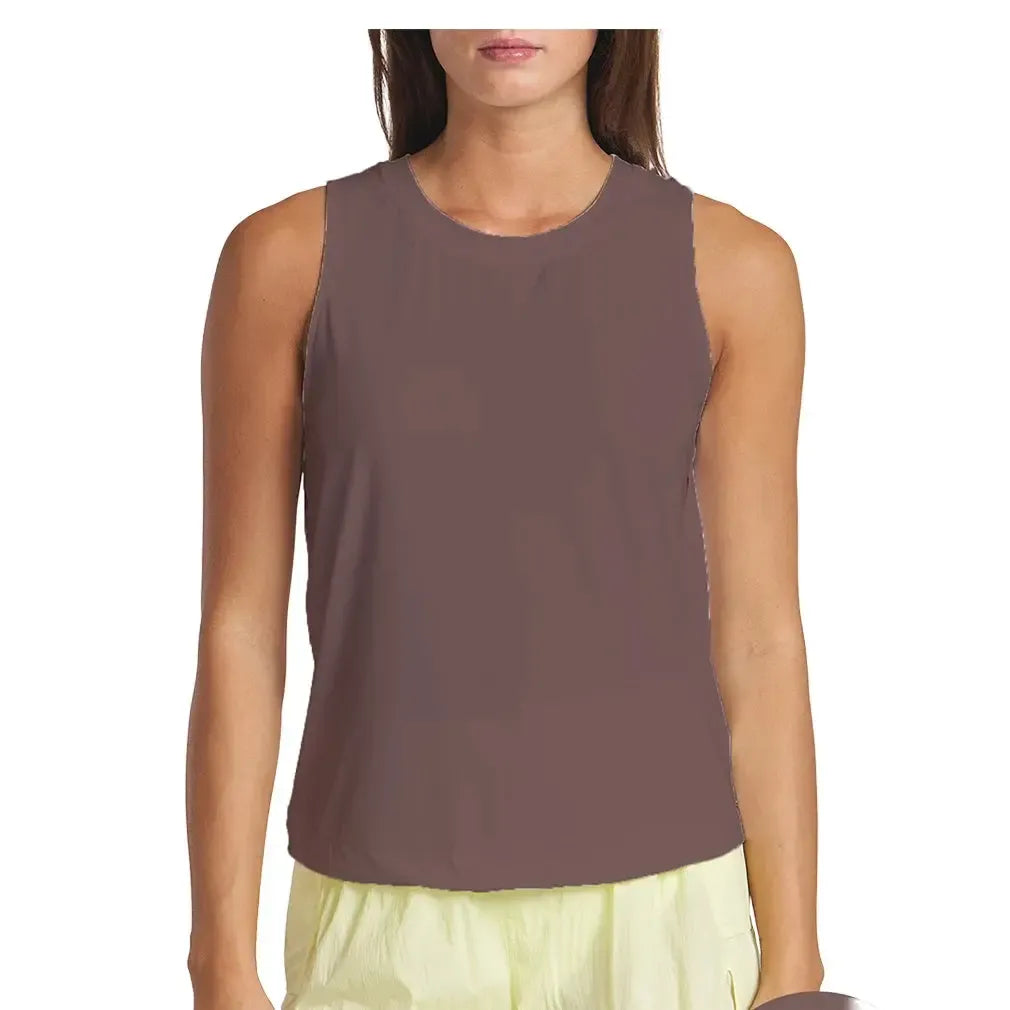 Women's Keyhole Performance Tennis Tank Mocha-Apparel-Thrive Societe-TK4140714_MOCHA_07024f78-a803-4688-92de-6ae1f5d36112-Tennis Express