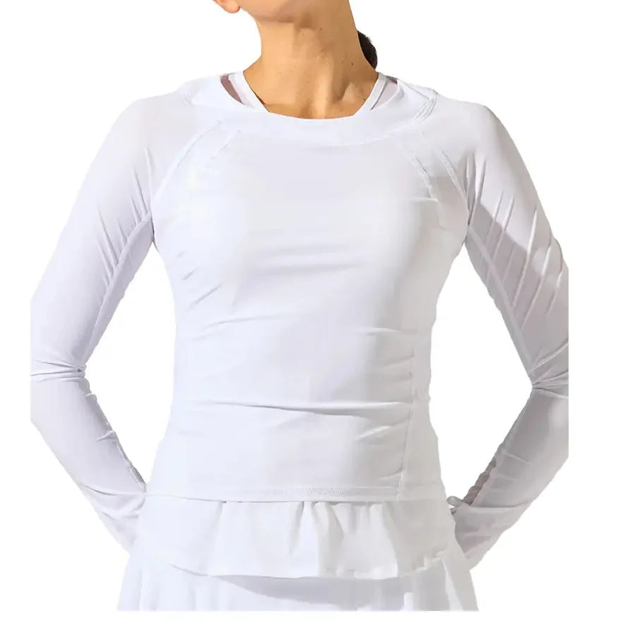 Women's Her Majesty Long Sleeve Tennis Top White