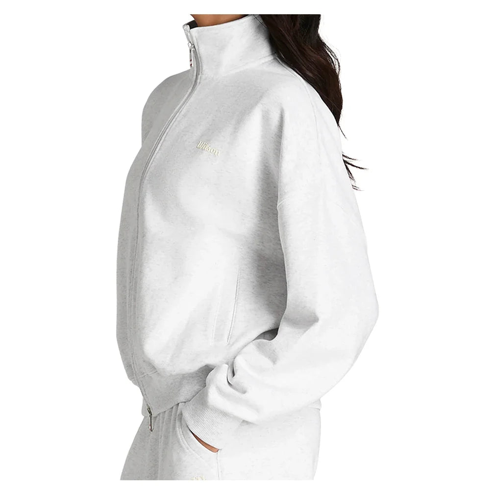 Women's Full Zip Tennis Sweatshirt Cloud Heather
