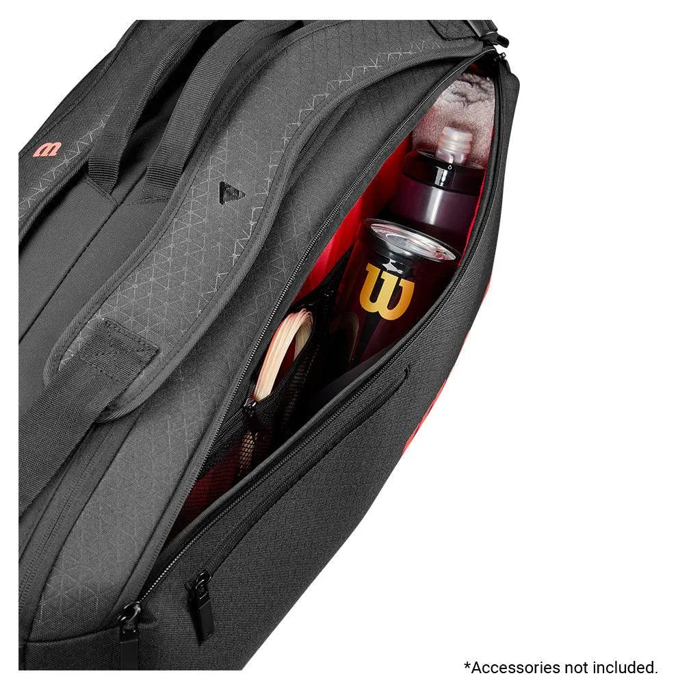 Clash V3 6 Pack Tennis Racquet Bag Black and Infrared