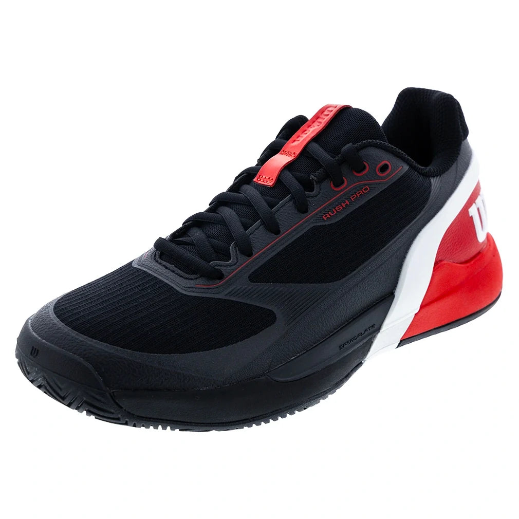 Men's Rush Pro 5 Tennis Shoes Black and Infrared-Footwear-Wilson-WRS338490U-S26copy-Tennis Express