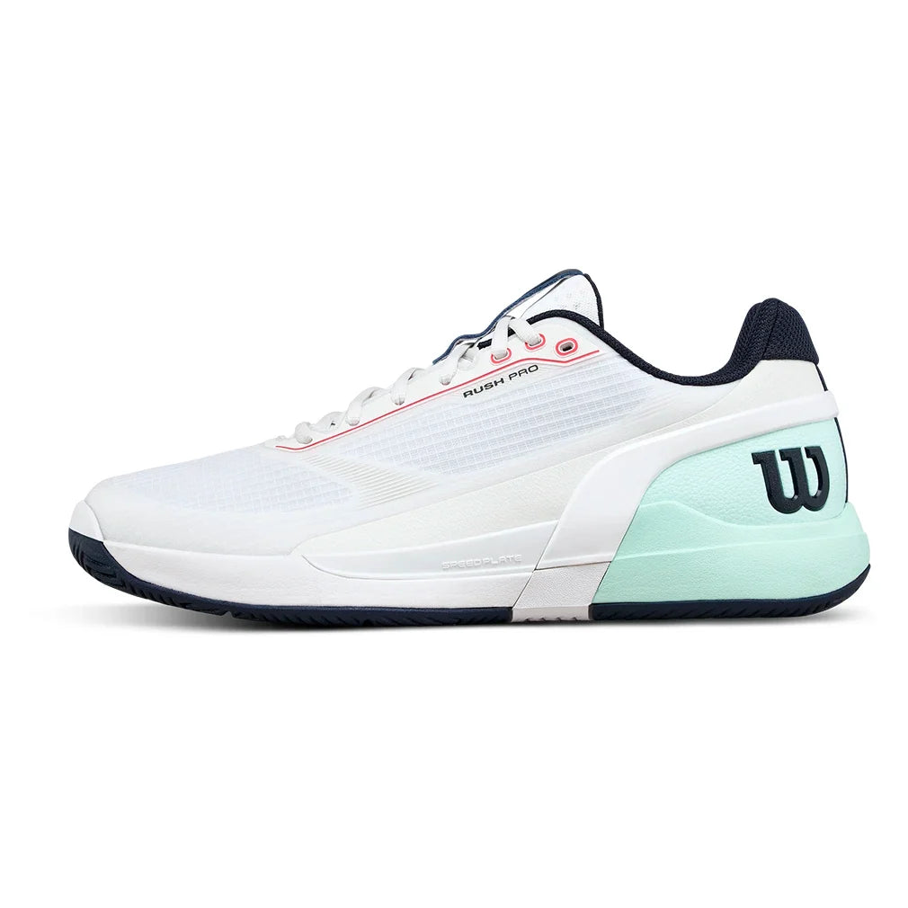 Men's Rush Pro 5 Tennis Shoes White and Bay