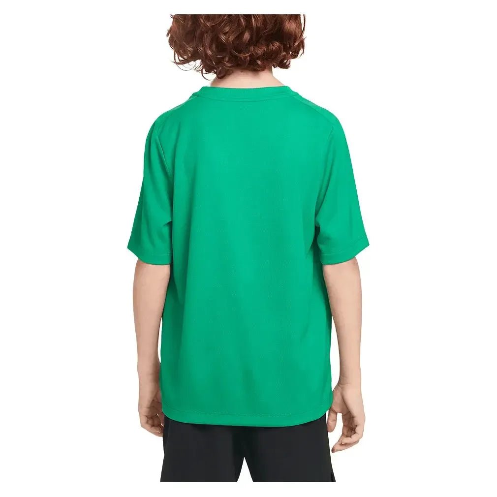 Boys' Dri-FIT Multi Short Sleeve Training Top Stadium Green and White - Kings Dr