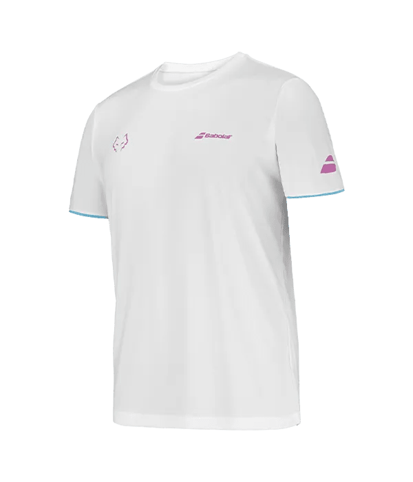 Camiseta Babolat Crew Neck White Logo Rosa 2025 J. Lebrón - Kings Dr