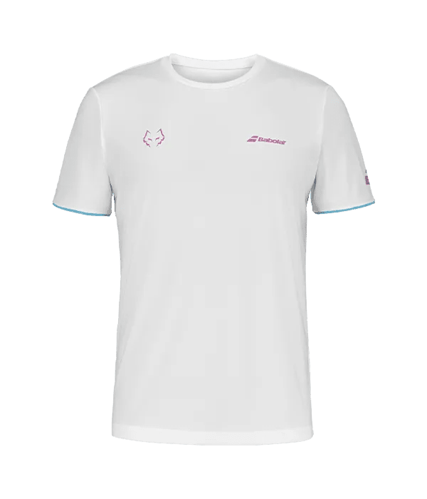 Camiseta Babolat Crew Neck White Logo Rosa 2025 J. Lebrón - Kings Dr