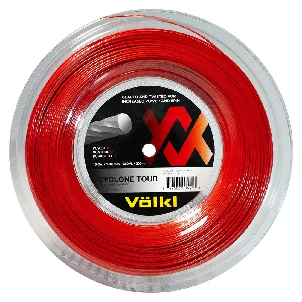 Cyclone Tour 16G/1.30MM Red Reel Tennis String - Kings Dr