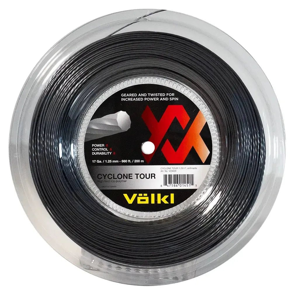 Cyclone Tour 17G Reel Tennis String Anthracite - Kings Dr