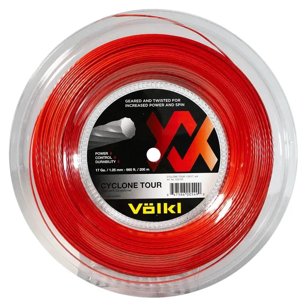 Cyclone Tour 17G/1.25MM Red Reel Tennis String - Kings Dr
