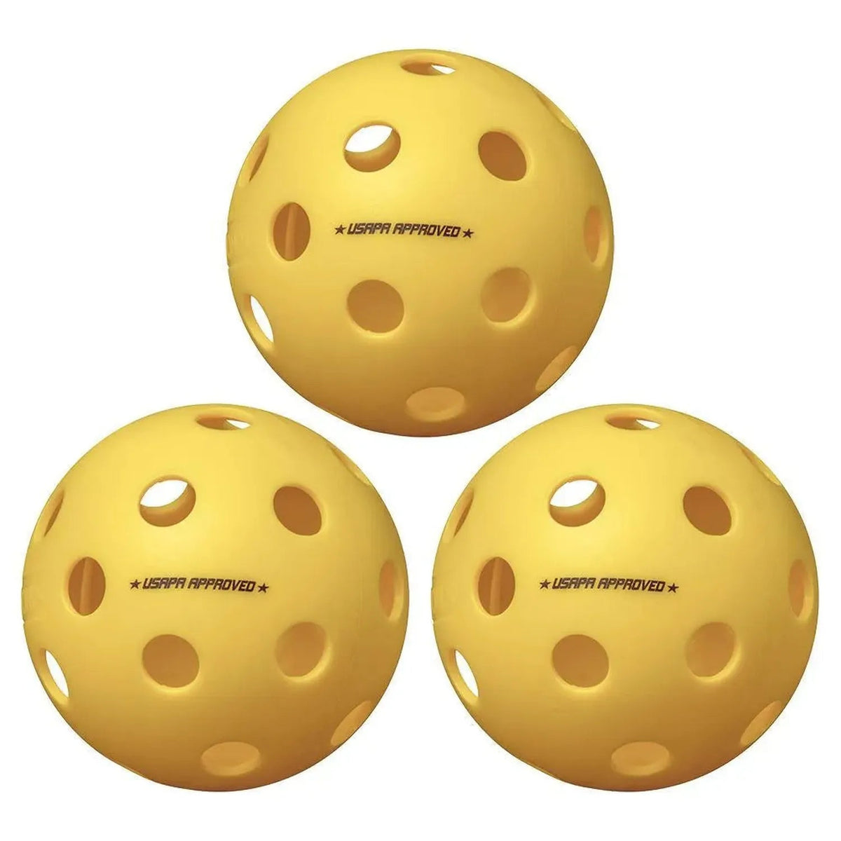 Fuse Indoor Pickleballs Yellow 3-Pack - Kings Dr